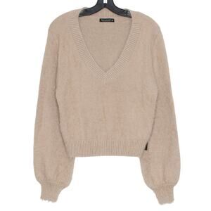 NWT Emerson Lang Sweater Soft Girl Cozy Cottage Minimalist Eyelash Brown Medium